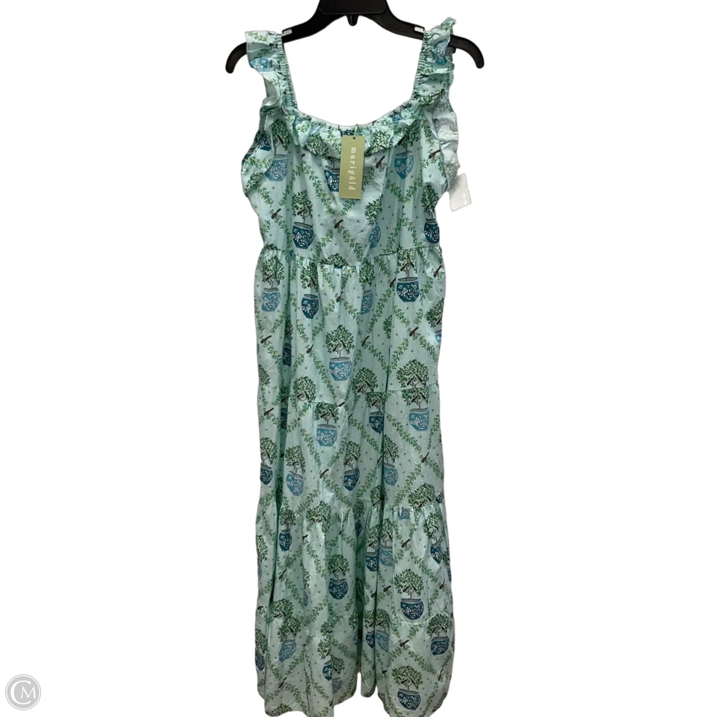 Dress Casual Maxi By Cma In Blue & Green, Size: Xl