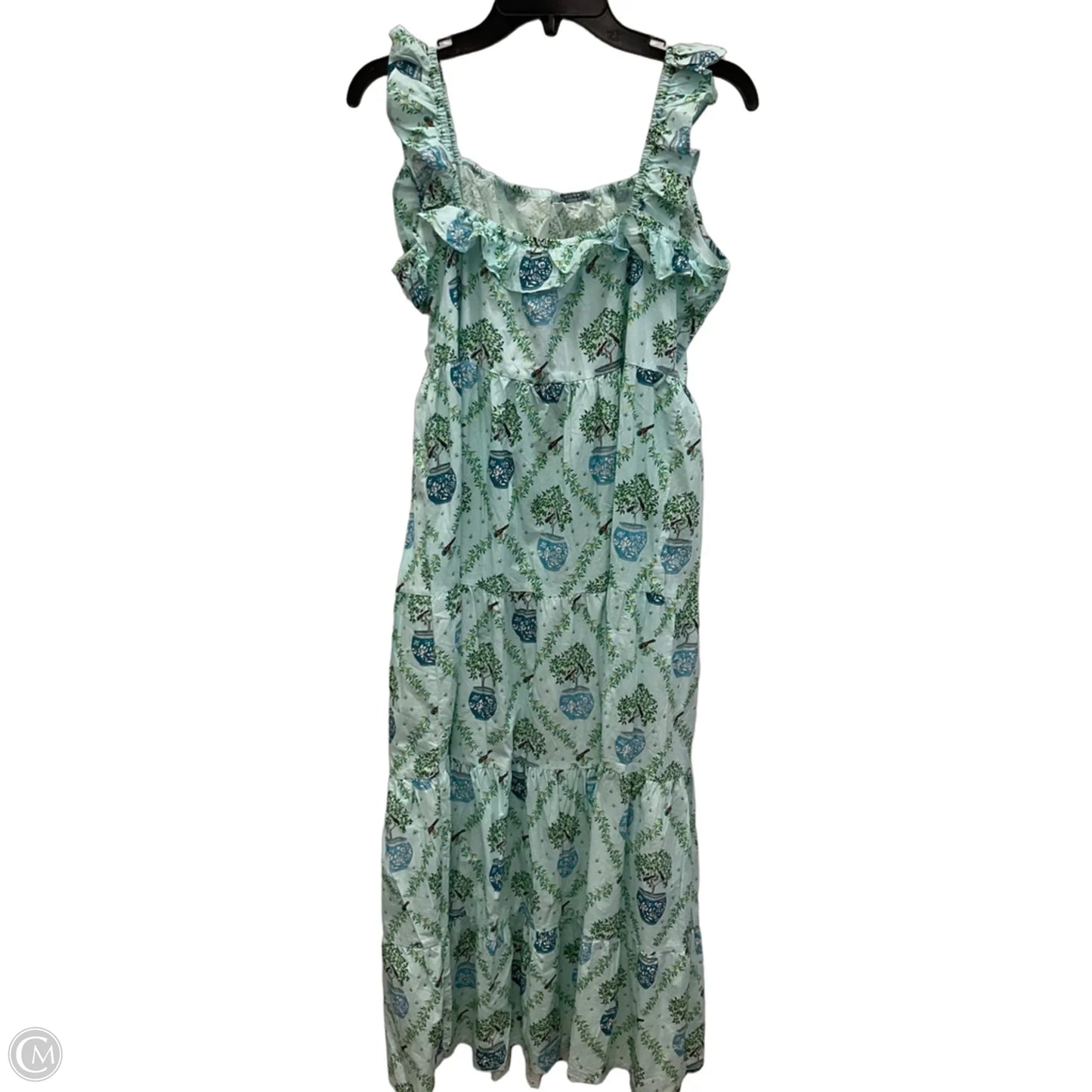 Dress Casual Maxi By Cma In Blue & Green, Size: Xl