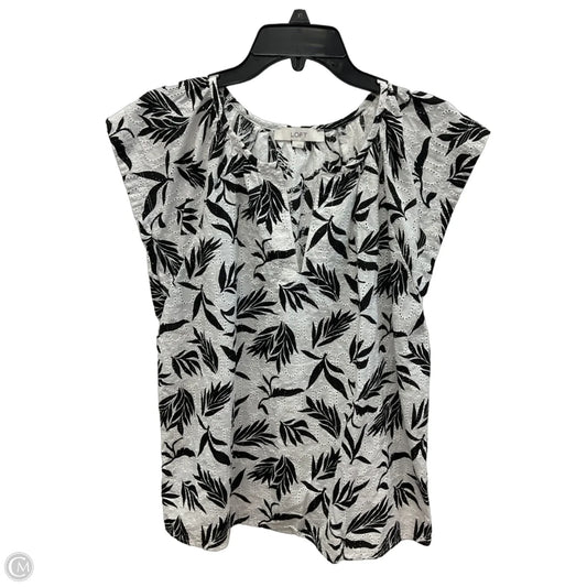 Top Short Sleeve By Loft In Floral Print, Size: L