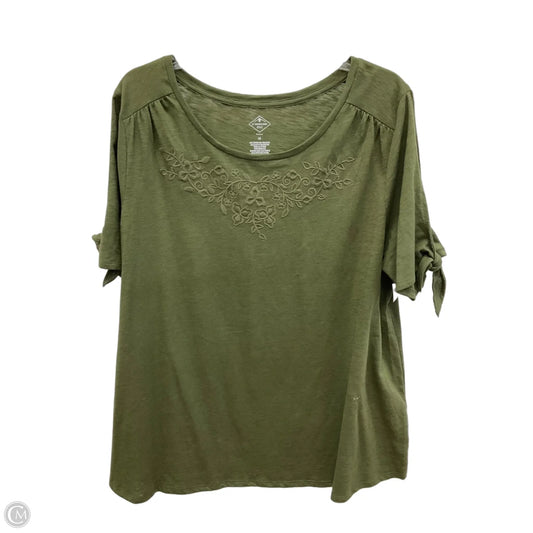 Top Short Sleeve By St Johns Bay In Green, Size: 1x