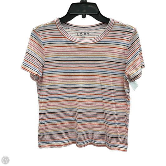 Top Short Sleeve By Loft In Striped Pattern, Size: S