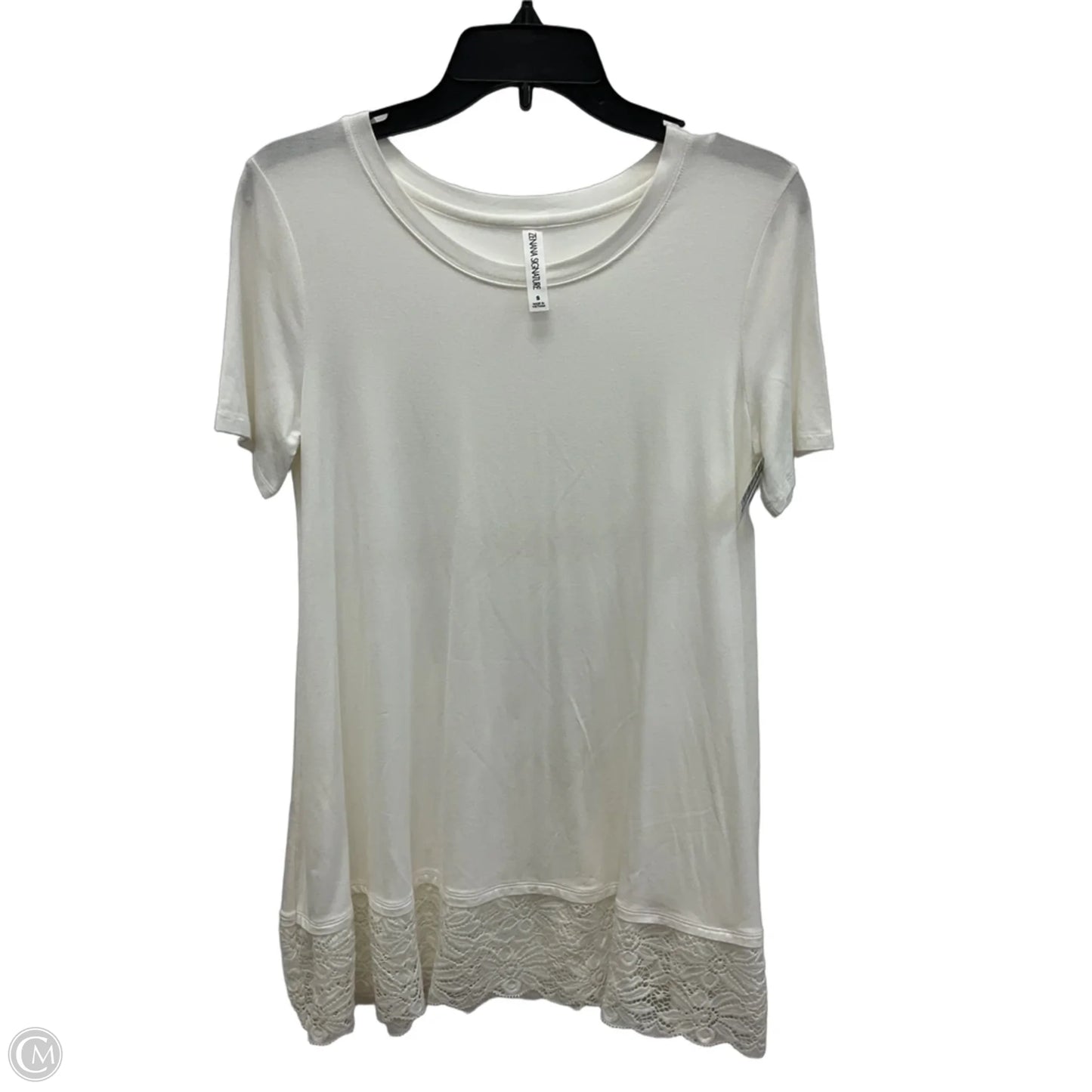 Top Short Sleeve By Zenana In White, Size: S