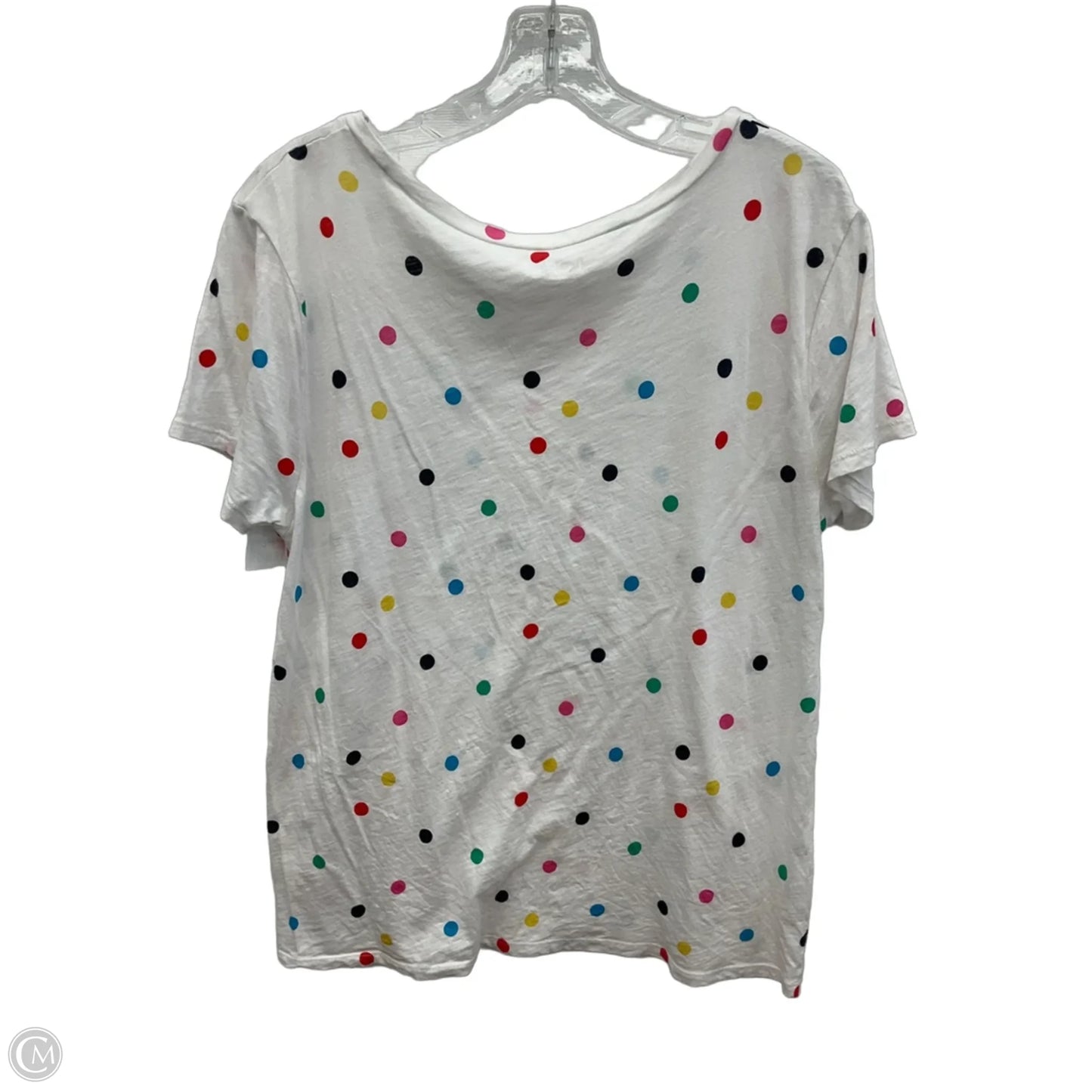 Top Short Sleeve By Loft In Polkadot Pattern, Size: L