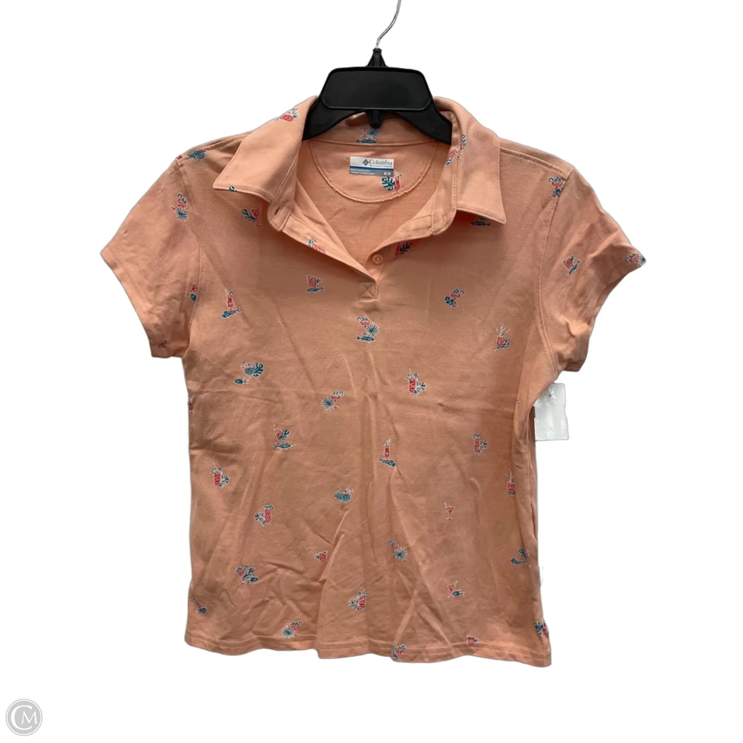 Athletic Top Short Sleeve By Columbia In Orange, Size: M