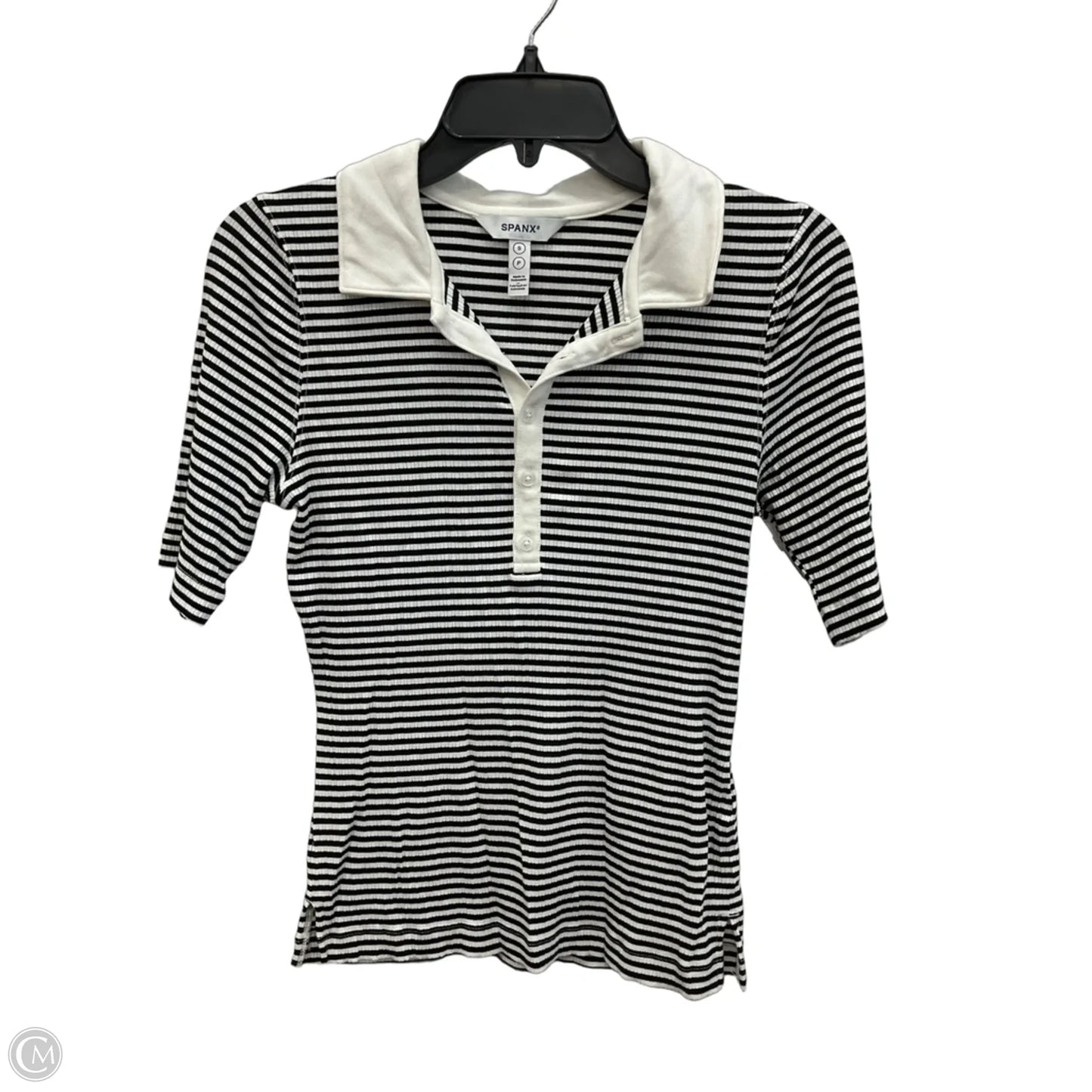 Top Short Sleeve By Spanx In Striped Pattern, Size: S