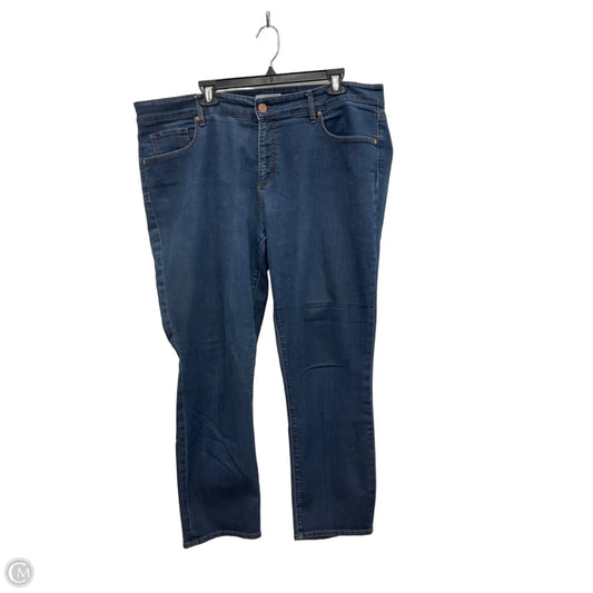 Jeans Straight By Loft In Blue Denim, Size: 18