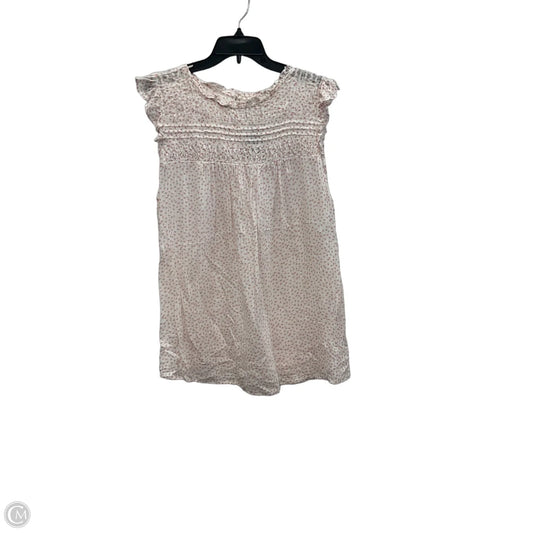 Top Short Sleeve By Loft In Pink & White, Size: 1x