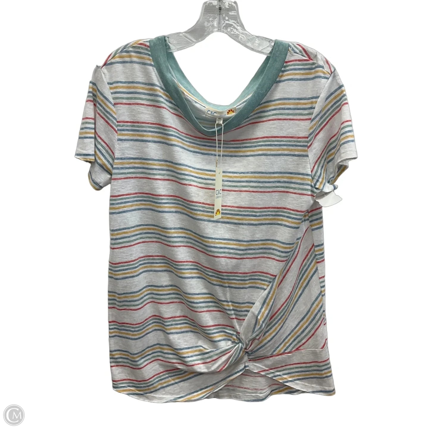 Top Short Sleeve By C And C In Striped Pattern, Size: M