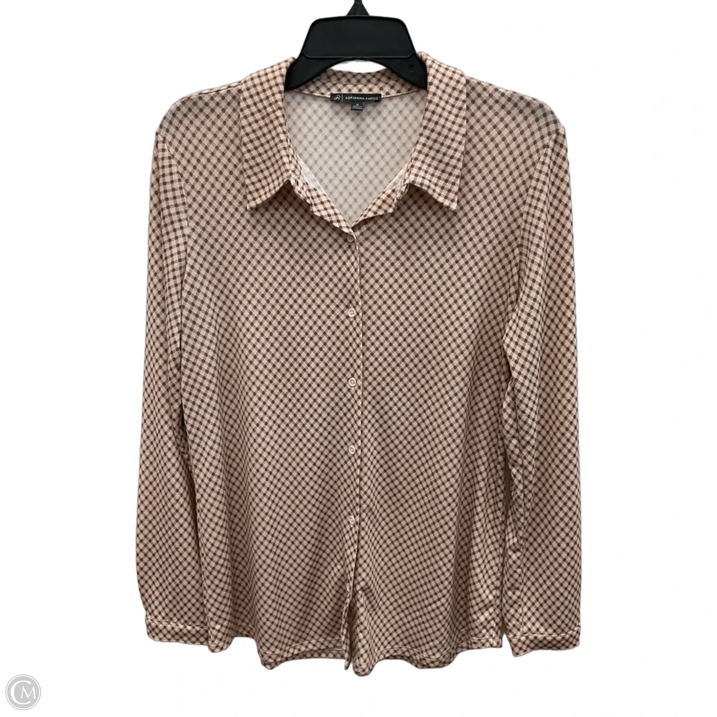 Top Long Sleeve By Adrianna Papell In Brown, Size: M