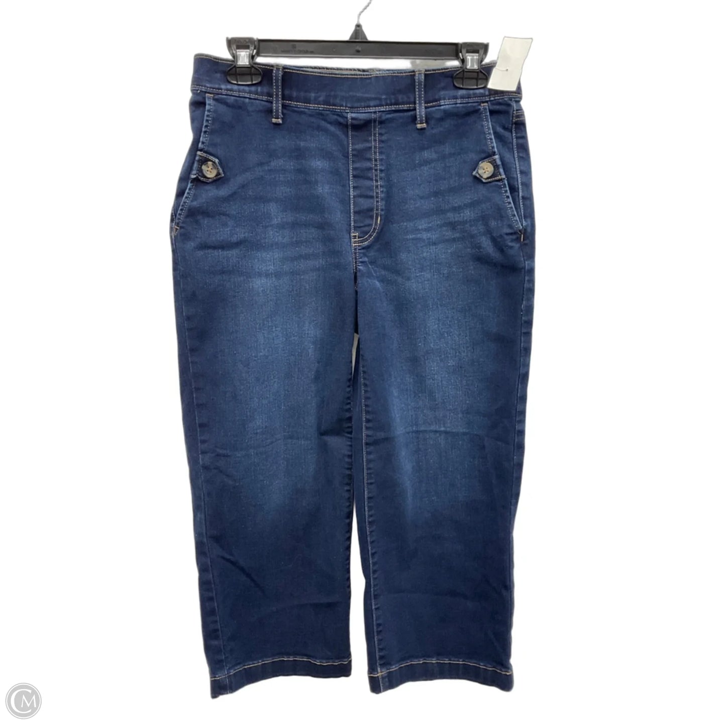 Pants Cropped By Croft And Barrow In Blue Denim, Size: S