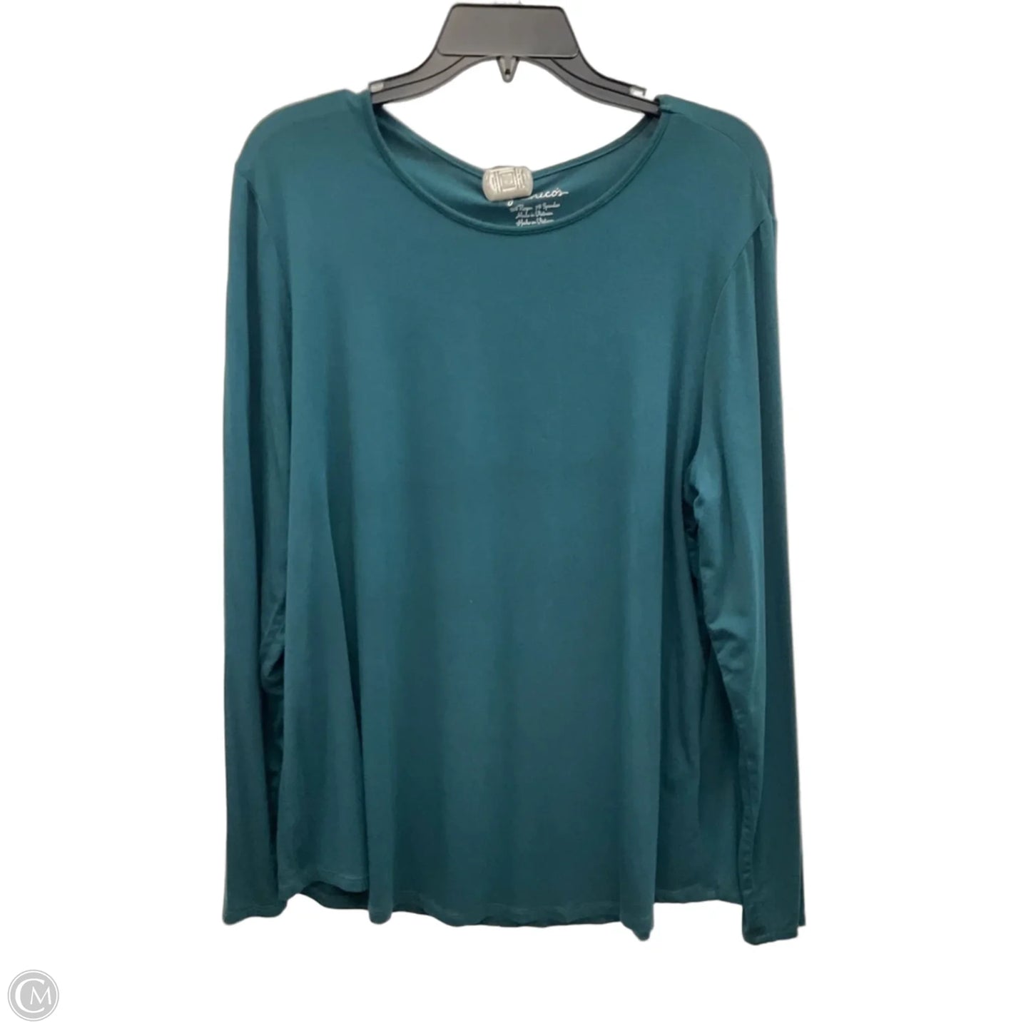 Top Long Sleeve Basic By Chicos In Green, Size: Xl