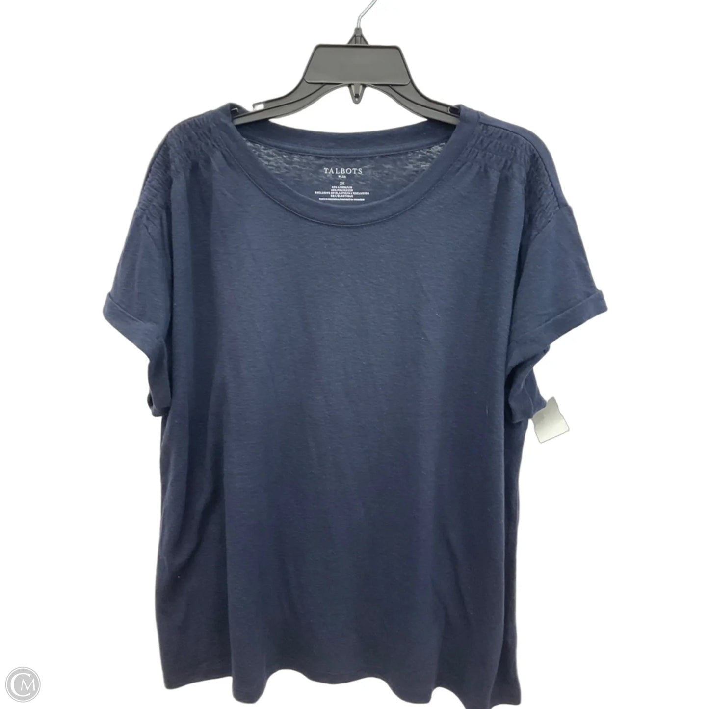 Top Short Sleeve By Talbots In Navy, Size: 2x