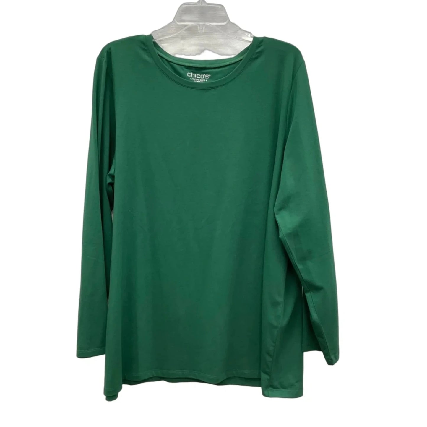 Top Long Sleeve Basic By Chicos In Green, Size: Xxl