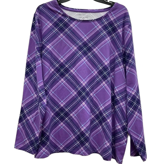 Top Long Sleeve By Talbots In Purple, Size: 3x