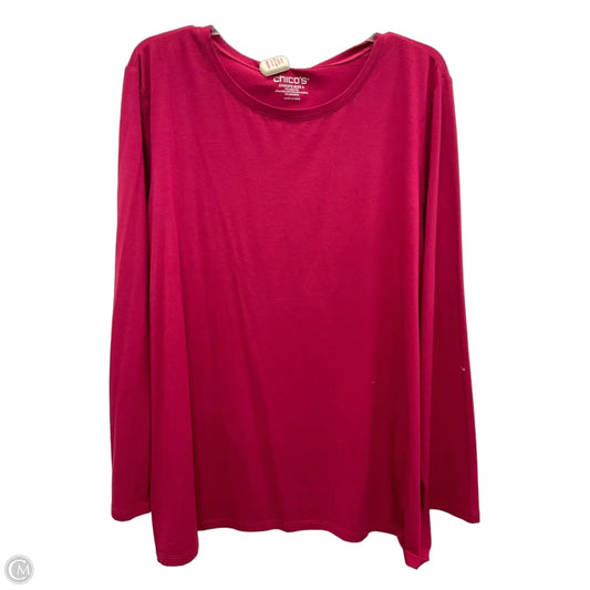Top Long Sleeve Basic By Chicos In Pink, Size: Xxl