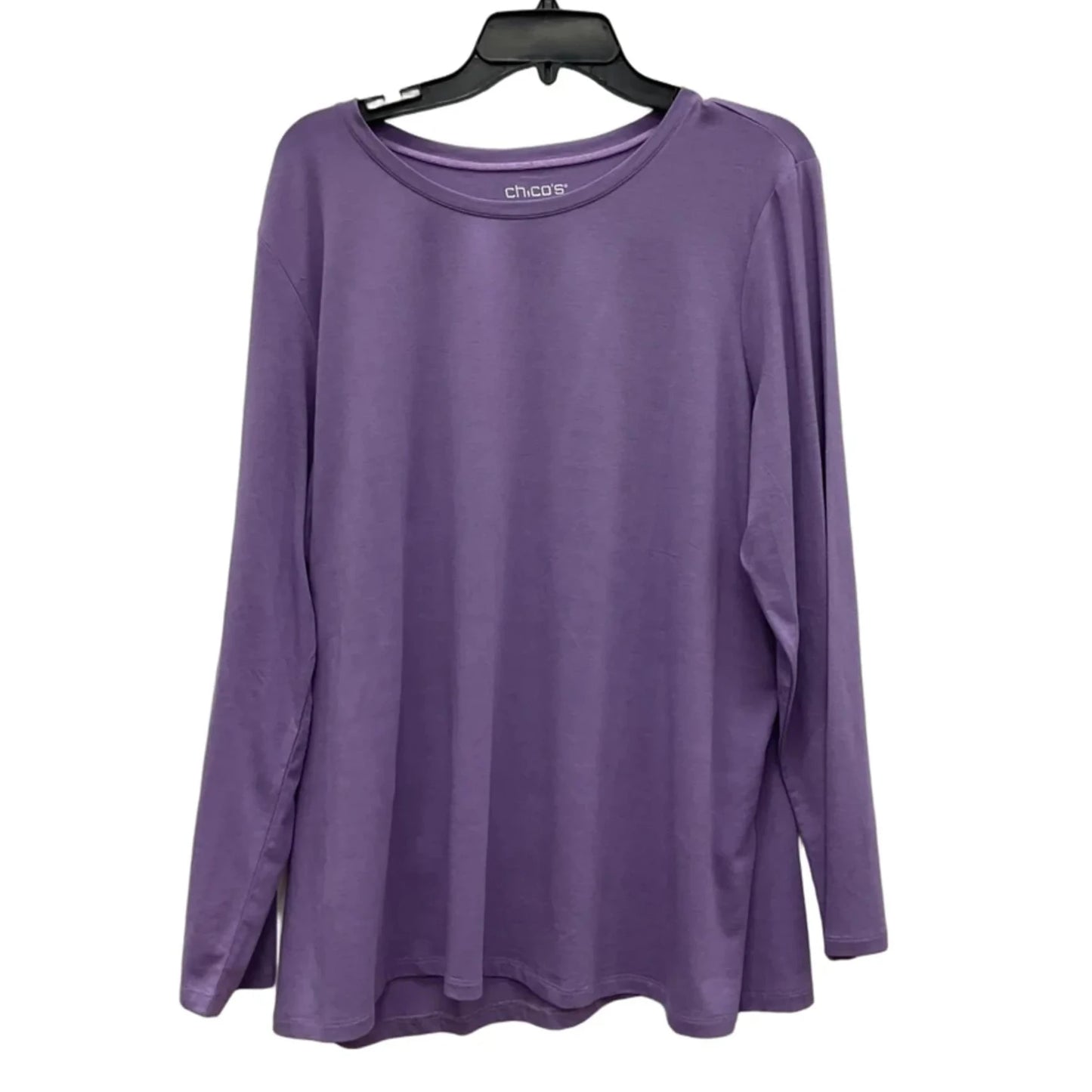Top Long Sleeve Basic By Chicos In Purple, Size: Xxl