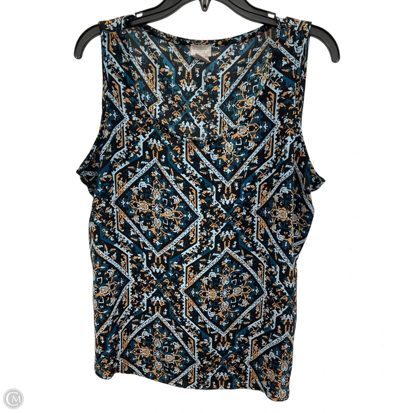 Top Sleeveless By Chicos In Blue, Size: L