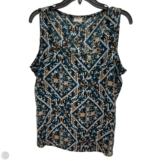 Top Sleeveless By Chicos In Blue, Size: L
