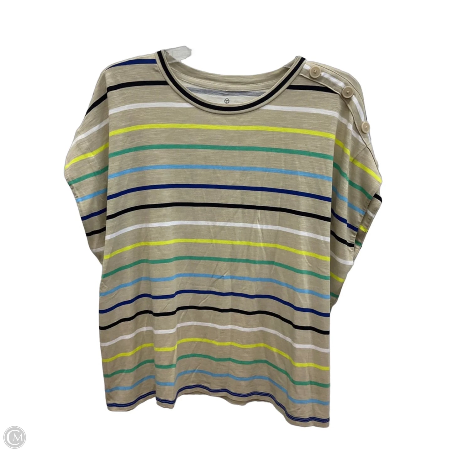 Top Short Sleeve By Talbots In Striped Pattern, Size: Xl