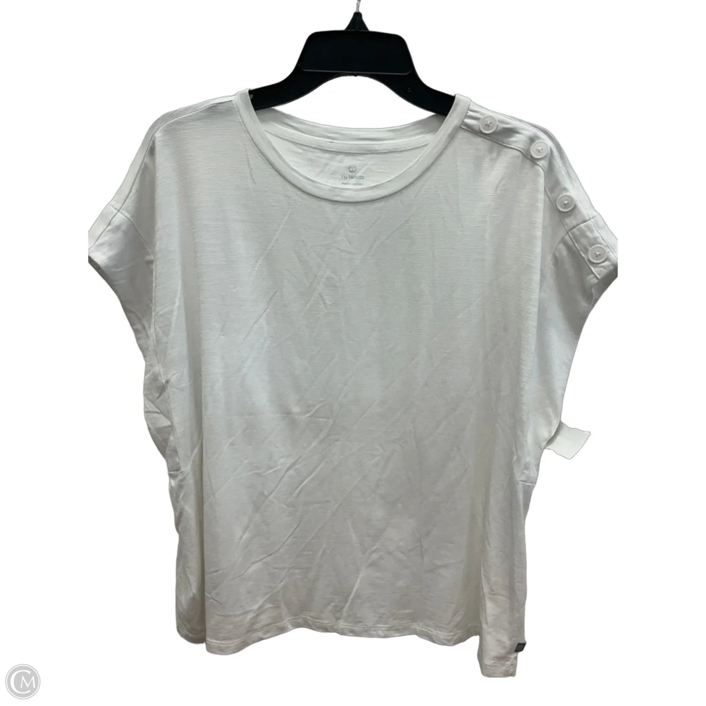Top Short Sleeve By Talbots In White, Size: Xl