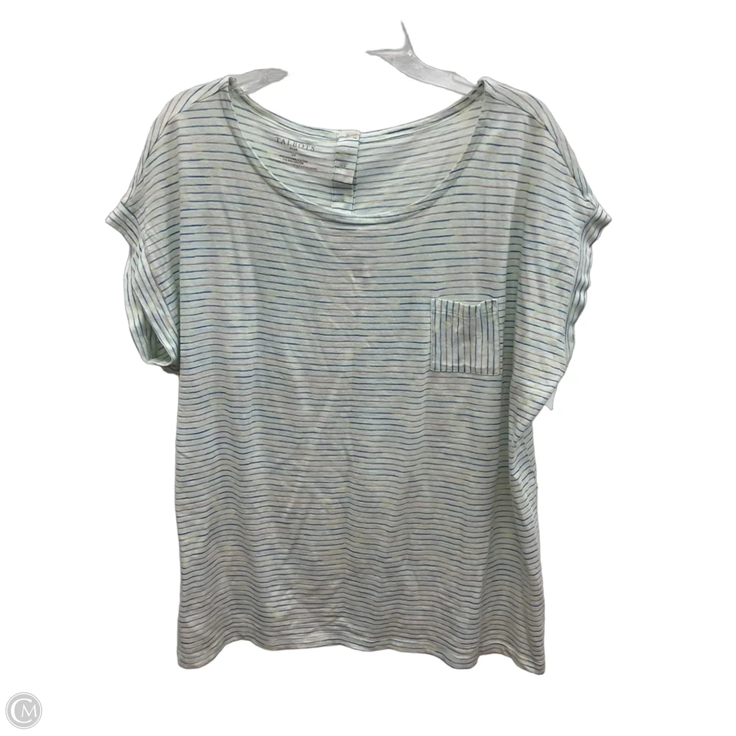 Top Short Sleeve By Talbots In Striped Pattern, Size: 2x