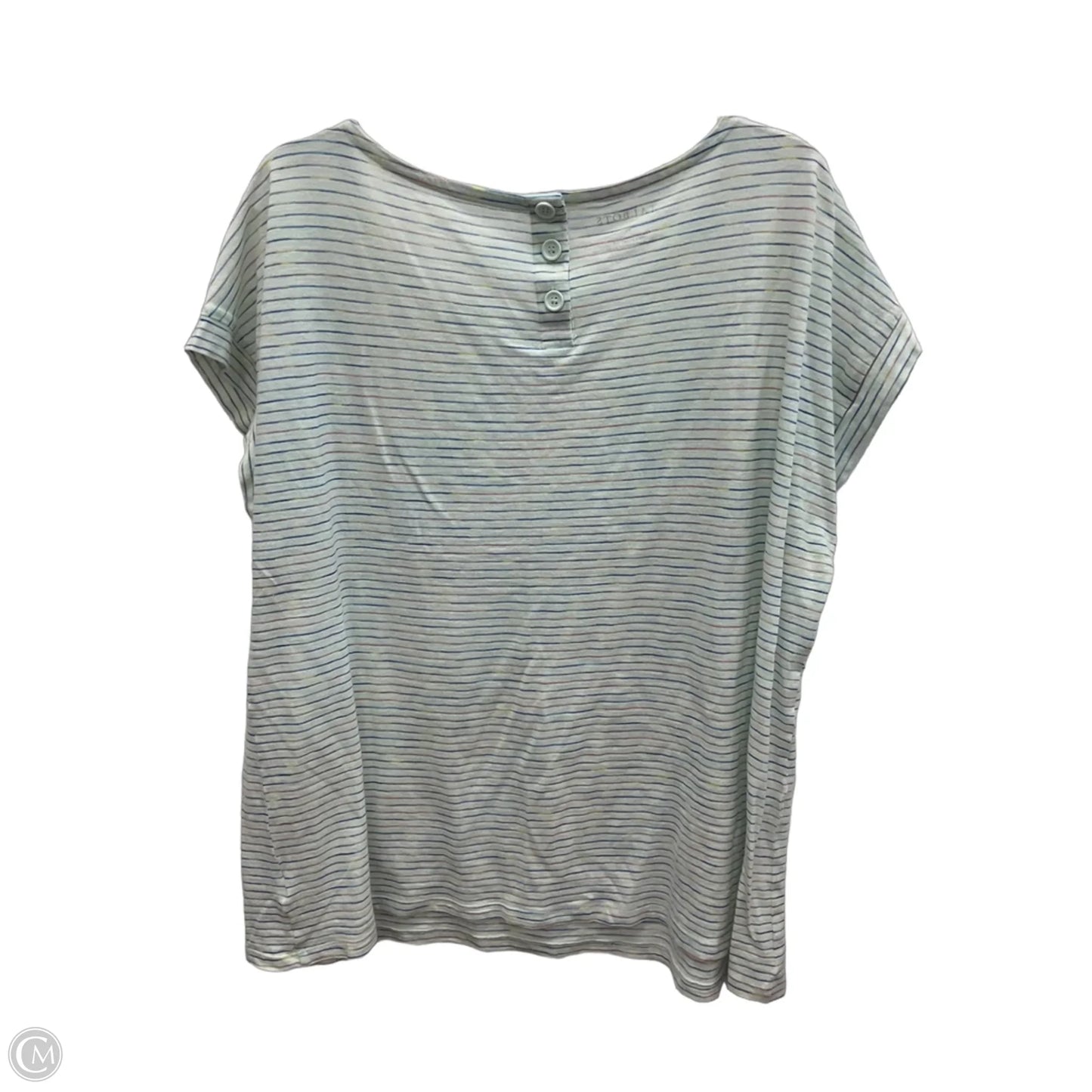 Top Short Sleeve By Talbots In Striped Pattern, Size: 2x