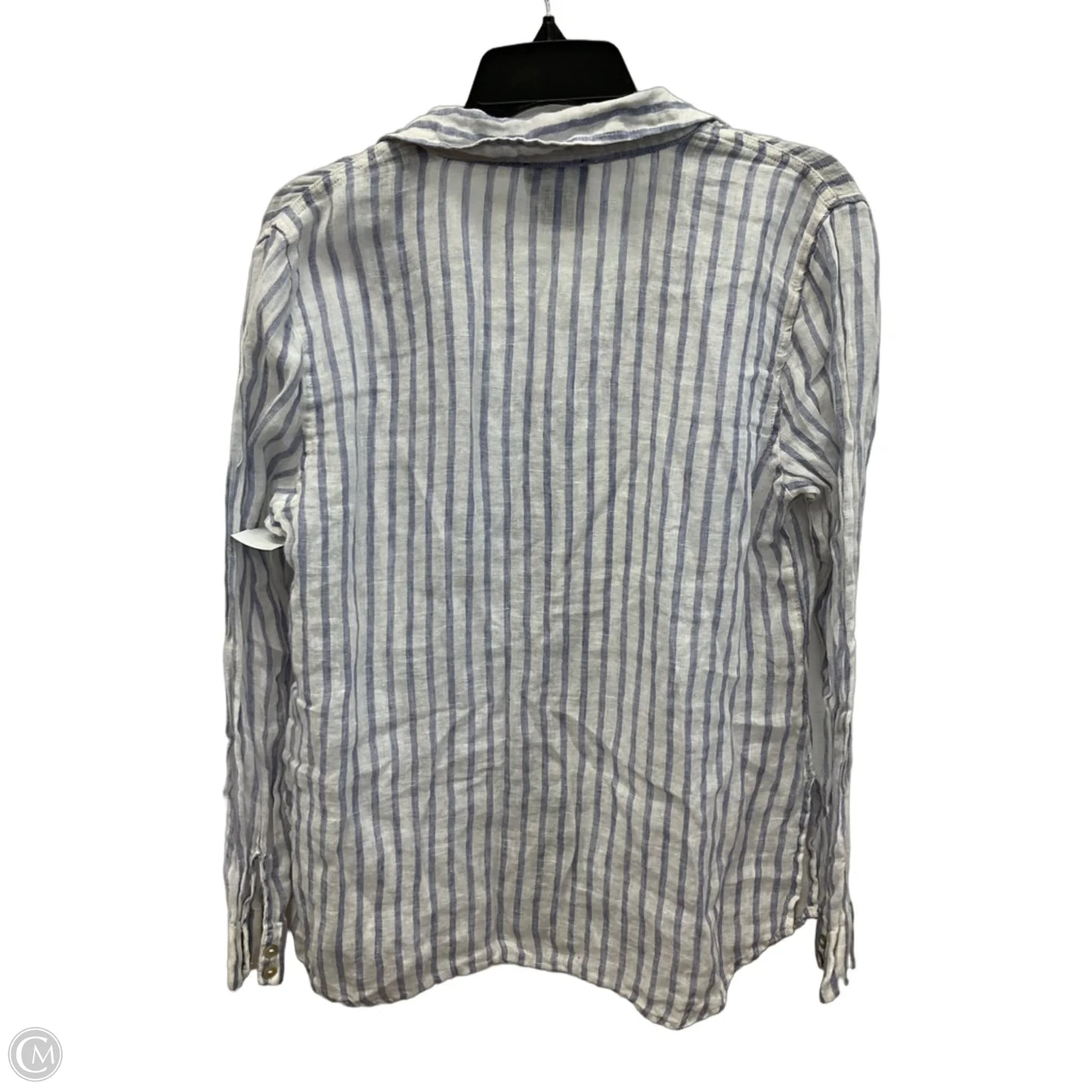 Blouse Long Sleeve By Jones New York In Striped Pattern, Size: M