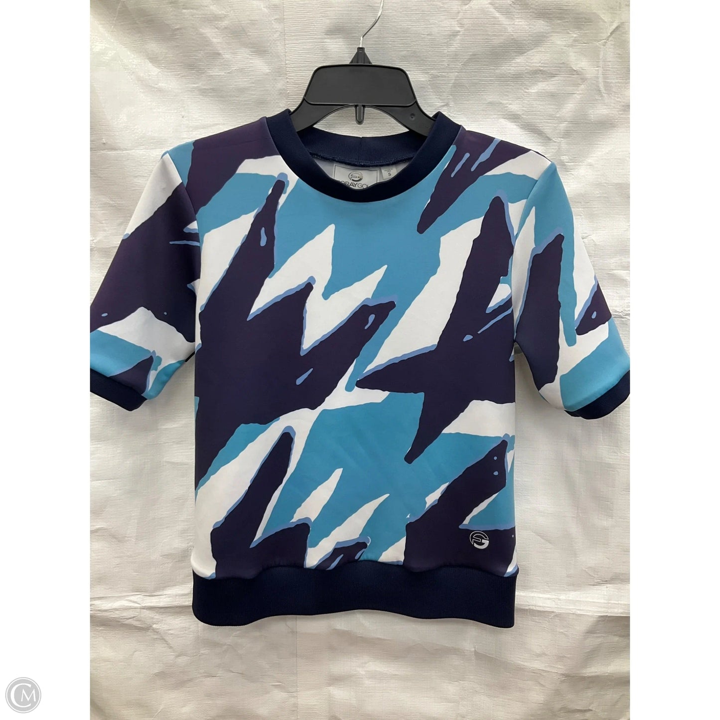 Athletic Top Short Sleeve By Cma In Blue, Size: S