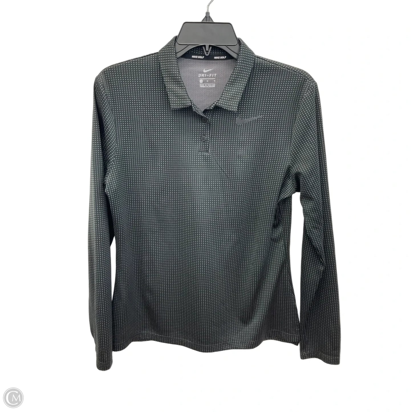 Athletic Top Long Sleeve Crewneck By Nike In Polkadot Pattern, Size: M