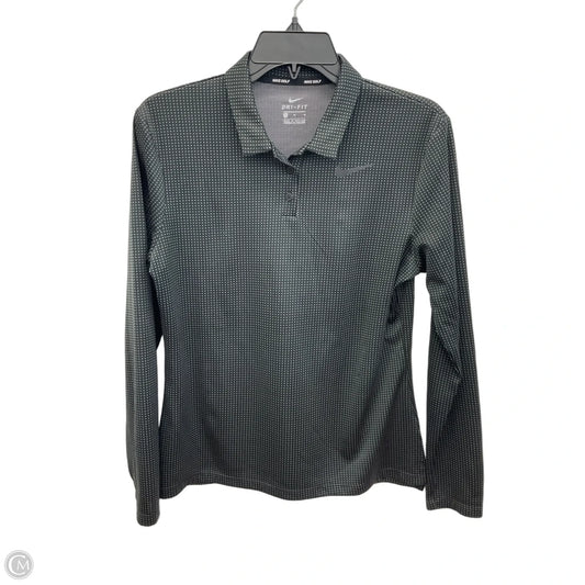Athletic Top Long Sleeve Crewneck By Nike In Polkadot Pattern, Size: M