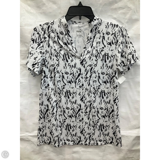Athletic Top Short Sleeve By Puma In Black & White, Size: S