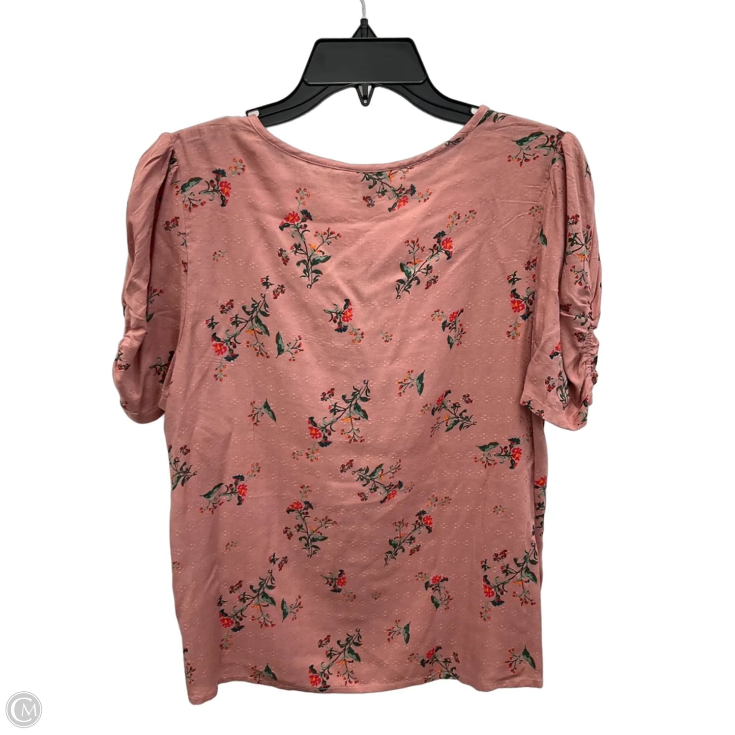 Top Short Sleeve By Lucky Brand In Floral Print, Size: M