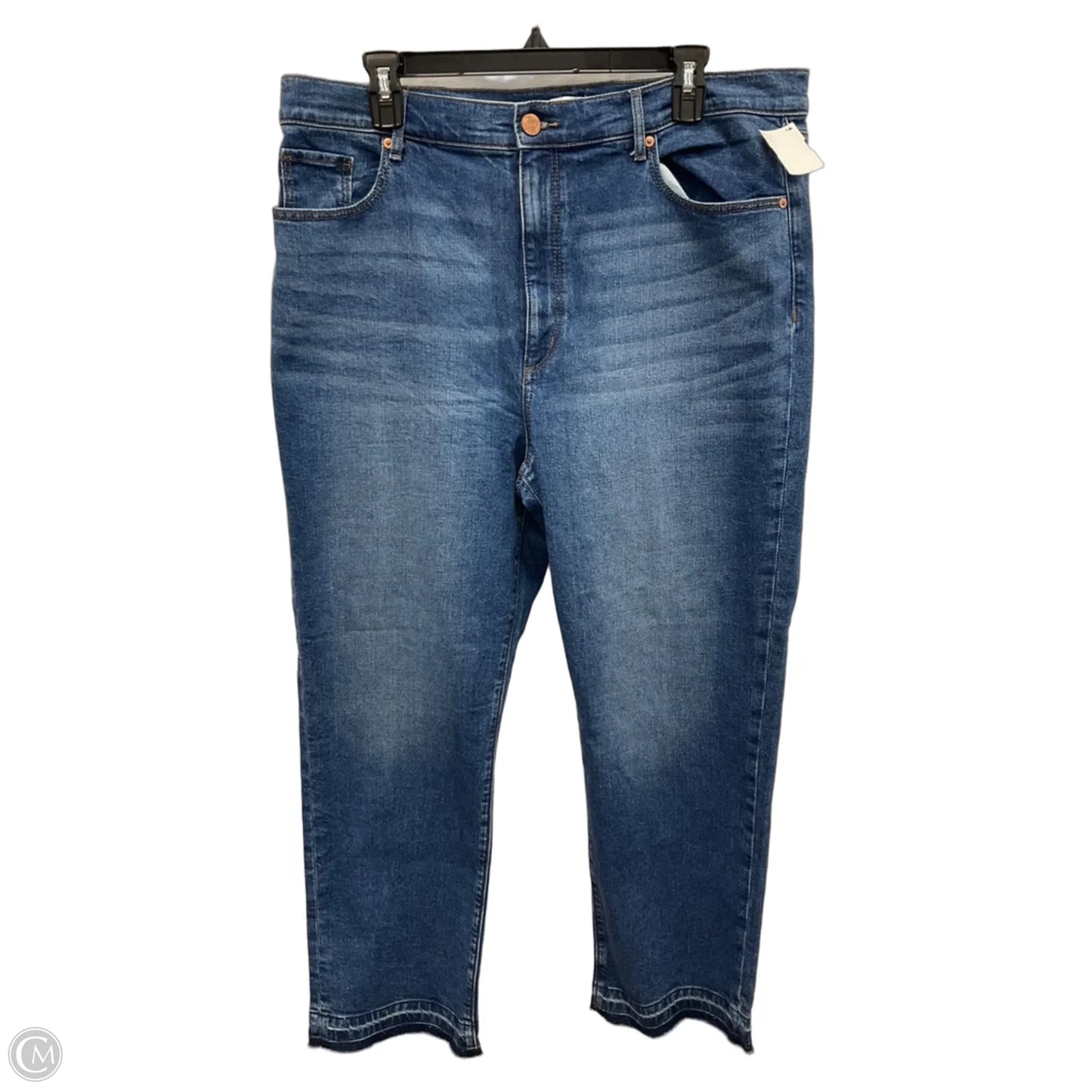 Jeans Straight By Loft In Blue Denim, Size: 16