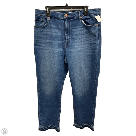 Jeans Straight By Loft In Blue Denim, Size: 16