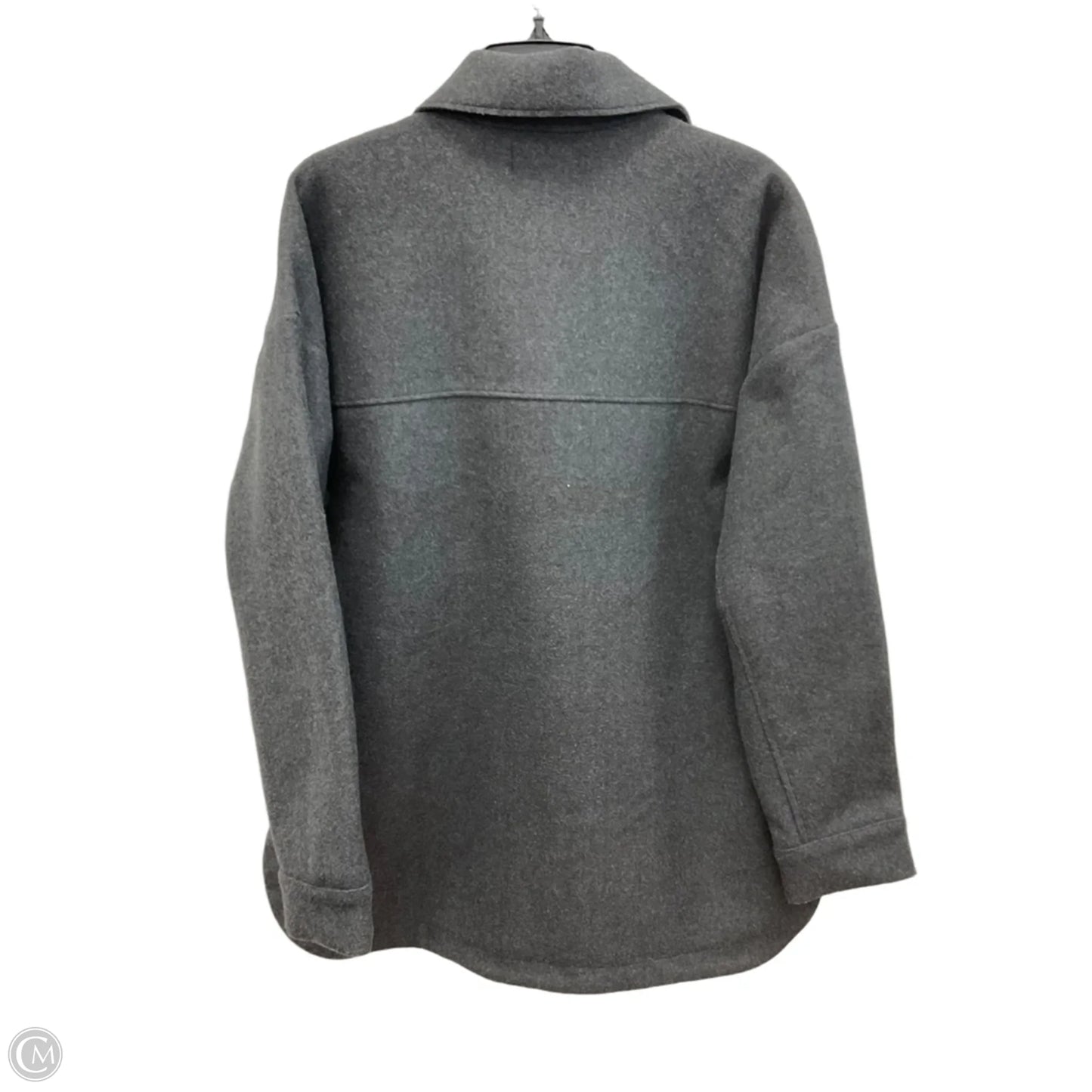 Jacket Shirt By Banana Republic In Grey, Size: L