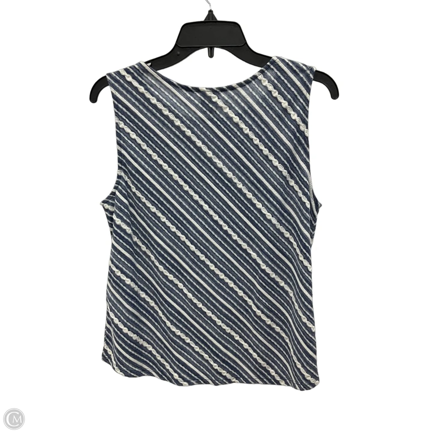 Top Sleeveless By Chicos In Blue & White, Size: Lp