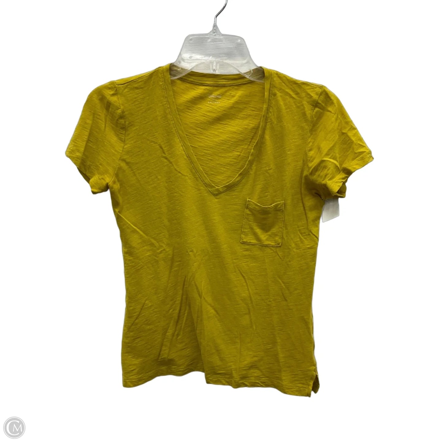 Top Short Sleeve By Madewell In Yellow, Size: S