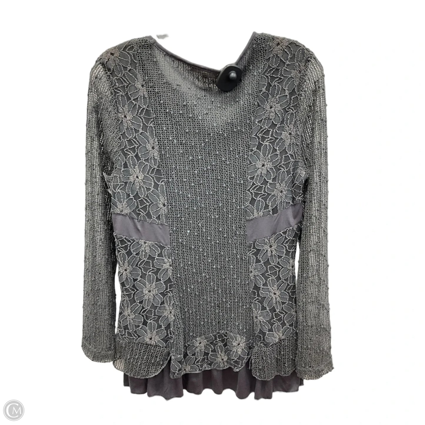 Top Long Sleeve By Indigo Soul In Grey, Size: S