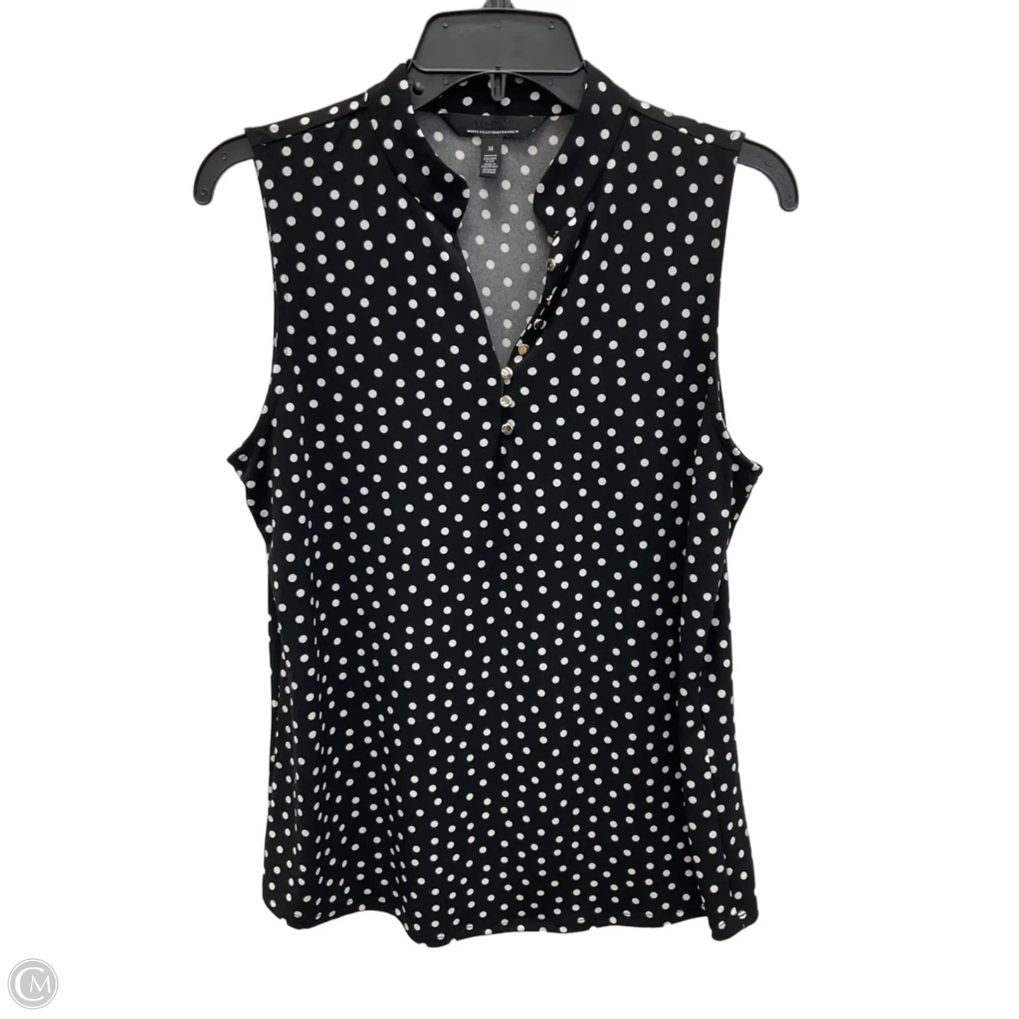 Top Sleeveless By White House Black Market In Polkadot Pattern, Size: M