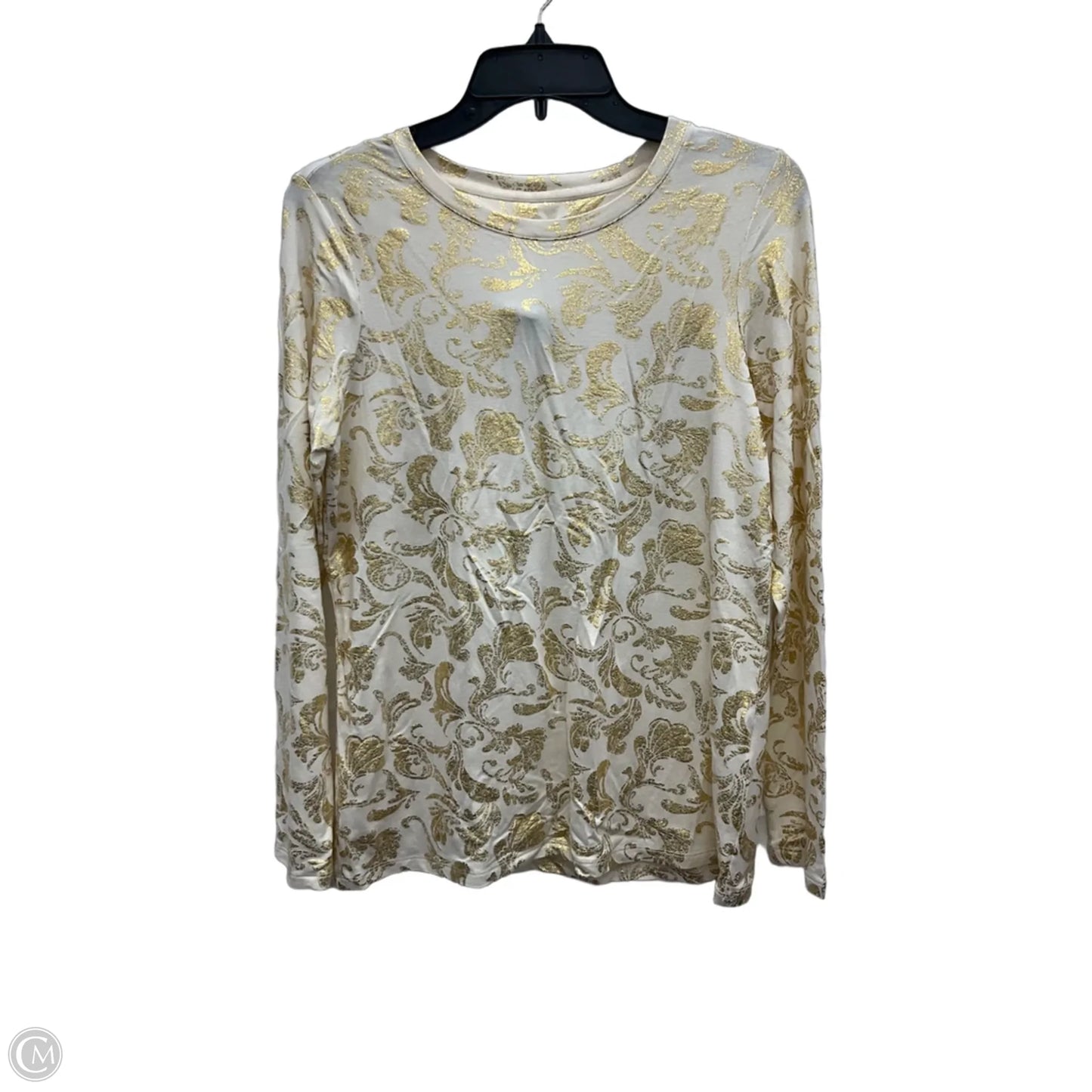 Top Long Sleeve By Chicos In Gold, Size: M
