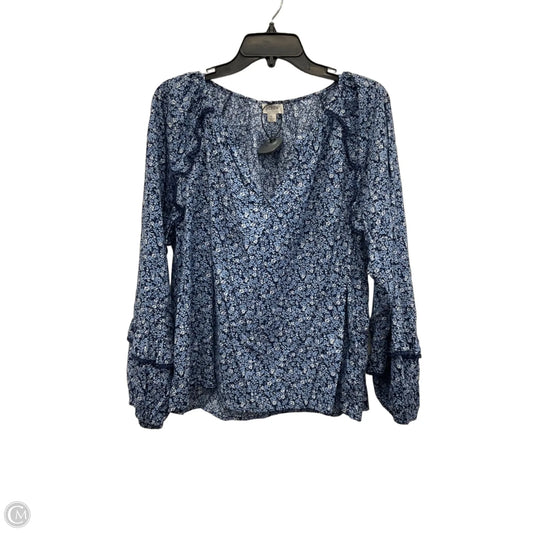 Top Long Sleeve By J. Crew In Blue, Size: L