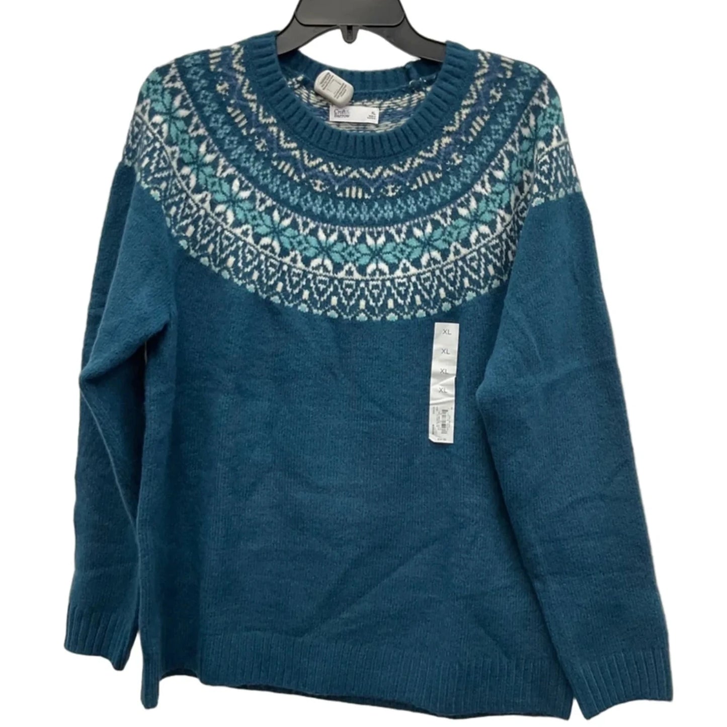 Sweater By Croft And Barrow In Blue & White, Size: Xl