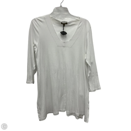 Top 3/4 Sleeve By Lilla P In White, Size: M