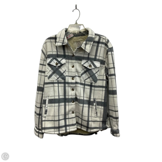 Jacket Shirt By Sage In Plaid Pattern, Size: M