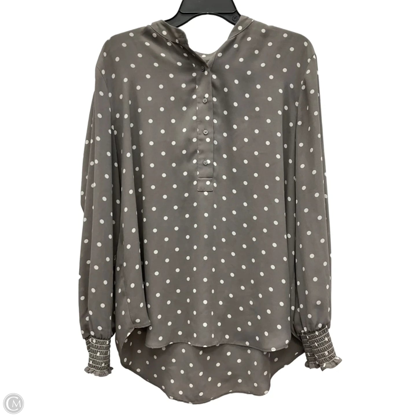 Top Long Sleeve By Loft In Polkadot Pattern, Size: Xl