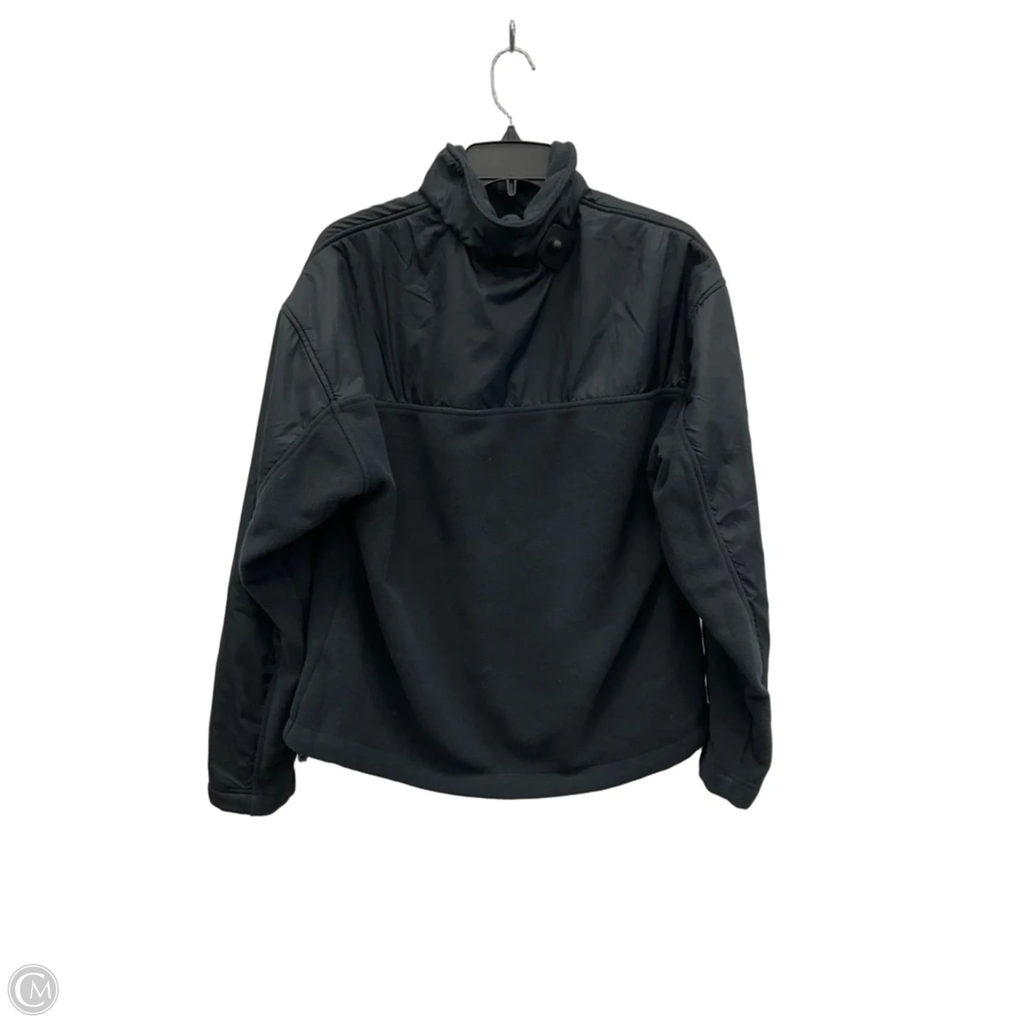 Athletic Top Long Sleeve Collar By New Balance In Black, Size: L