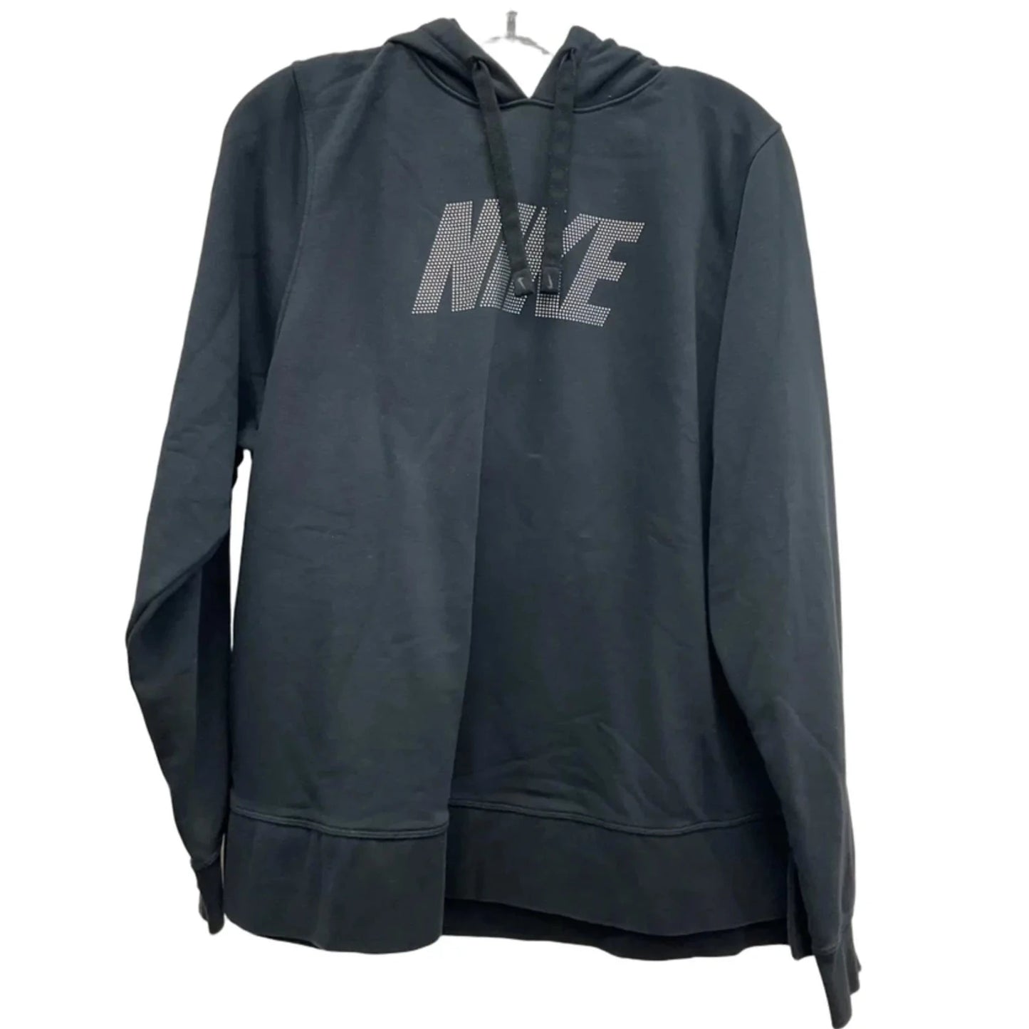 Athletic Top Long Sleeve Hoodie By Nike In Black, Size: L