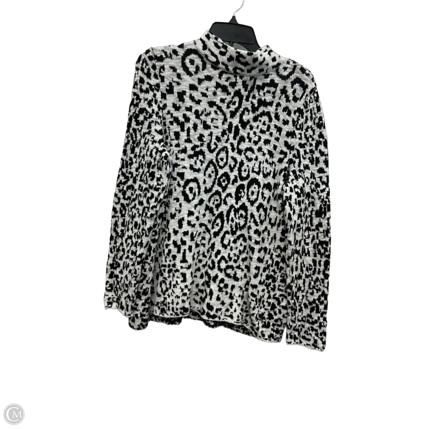 Sweater By Chicos In Black & White, Size: L