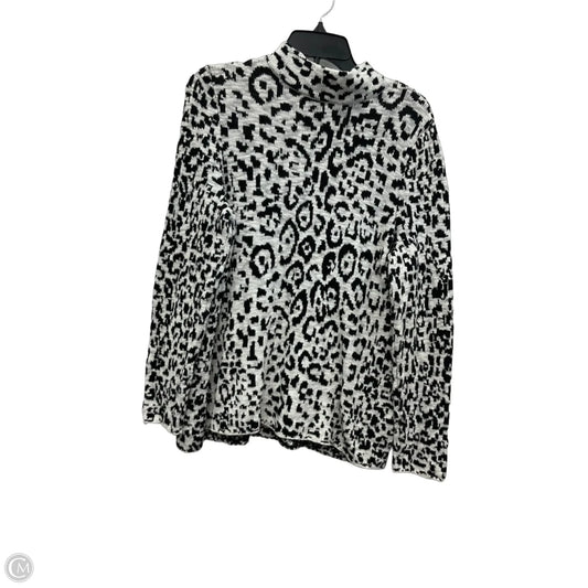 Sweater By Chicos In Black & White, Size: L