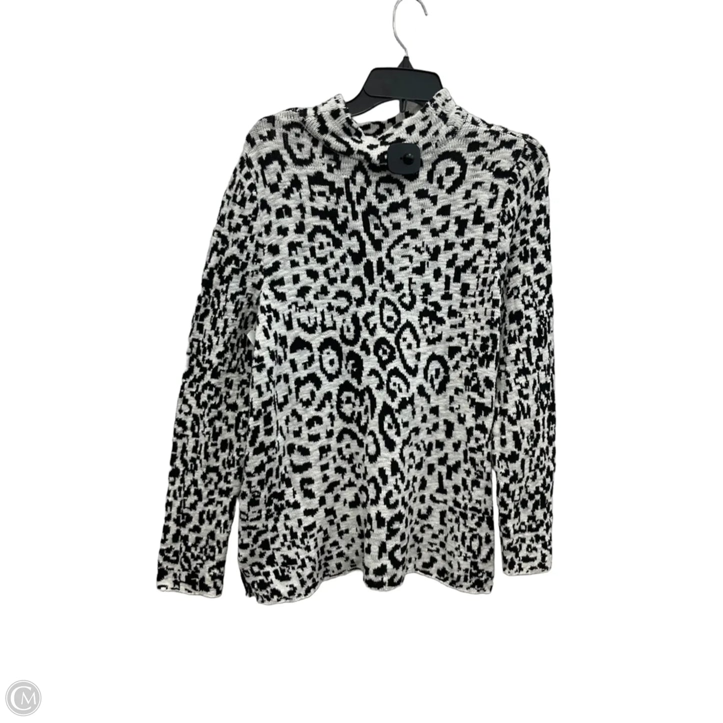 Sweater By Chicos In Black & White, Size: L